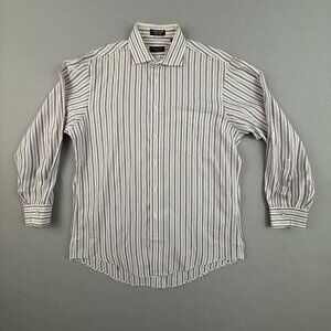 Vintage Christian Dior Shirt Men's 16-33 Le Cachet Striped Button Up Long Sleeve